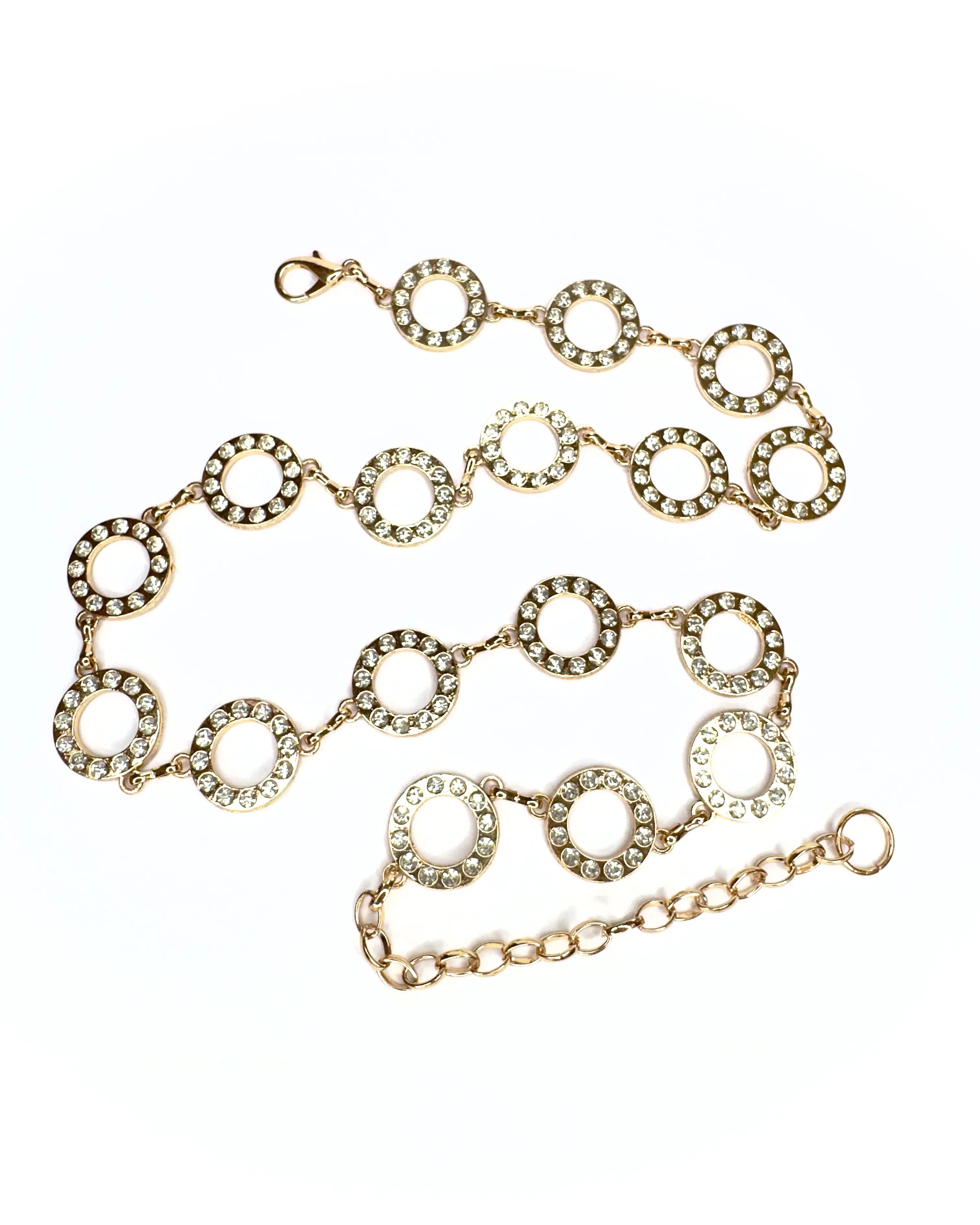 Collana maglia tonda strass