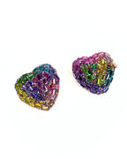 Orecchini cuore baguette strass