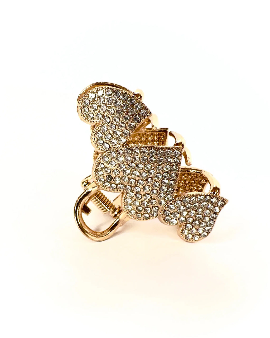 Pinza media cuori strass