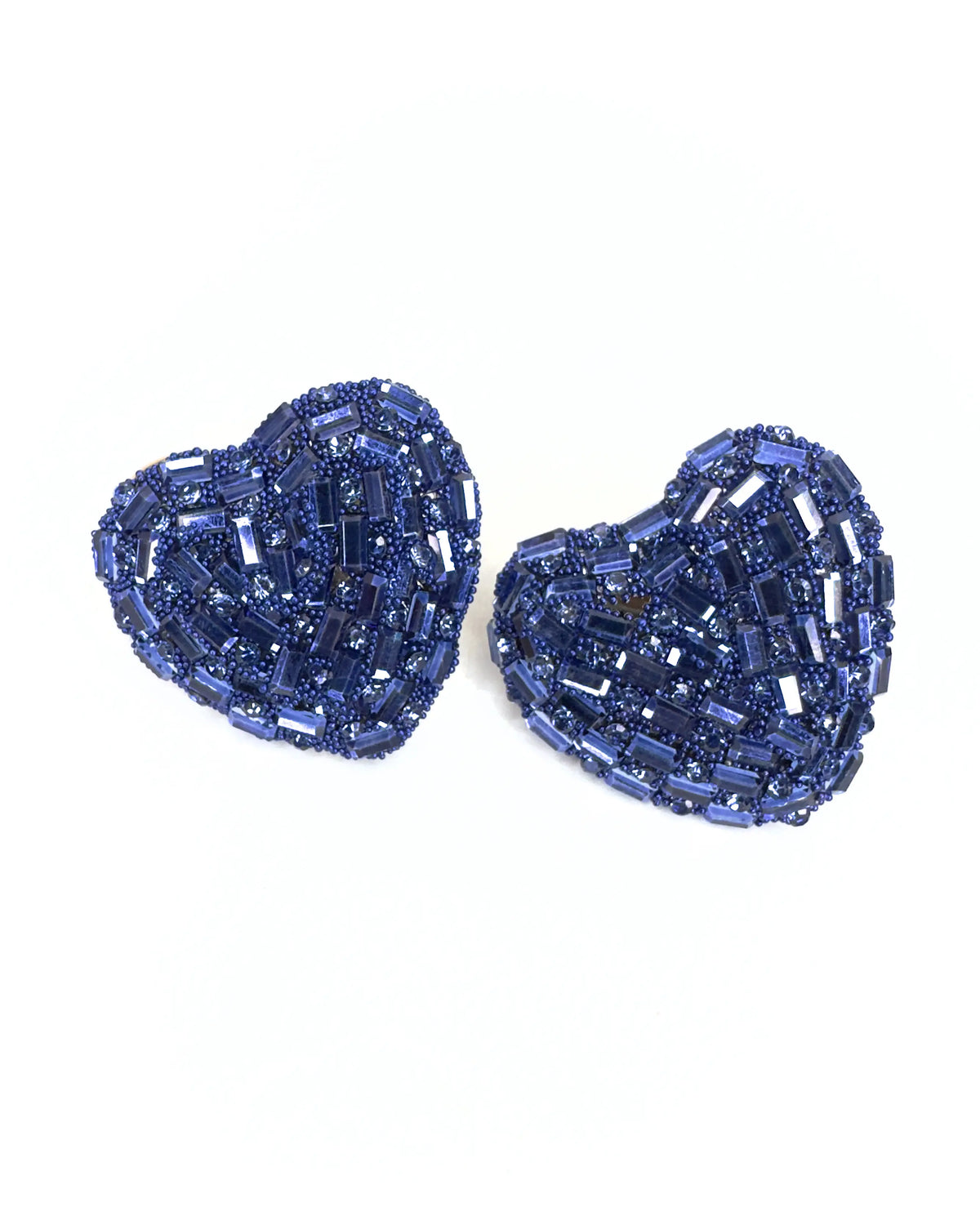 Orecchini cuore baguette strass