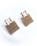 Orecchini Quadrato strass Rose’