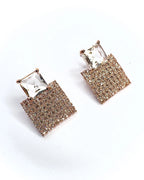 Orecchini Quadrato strass Rose’