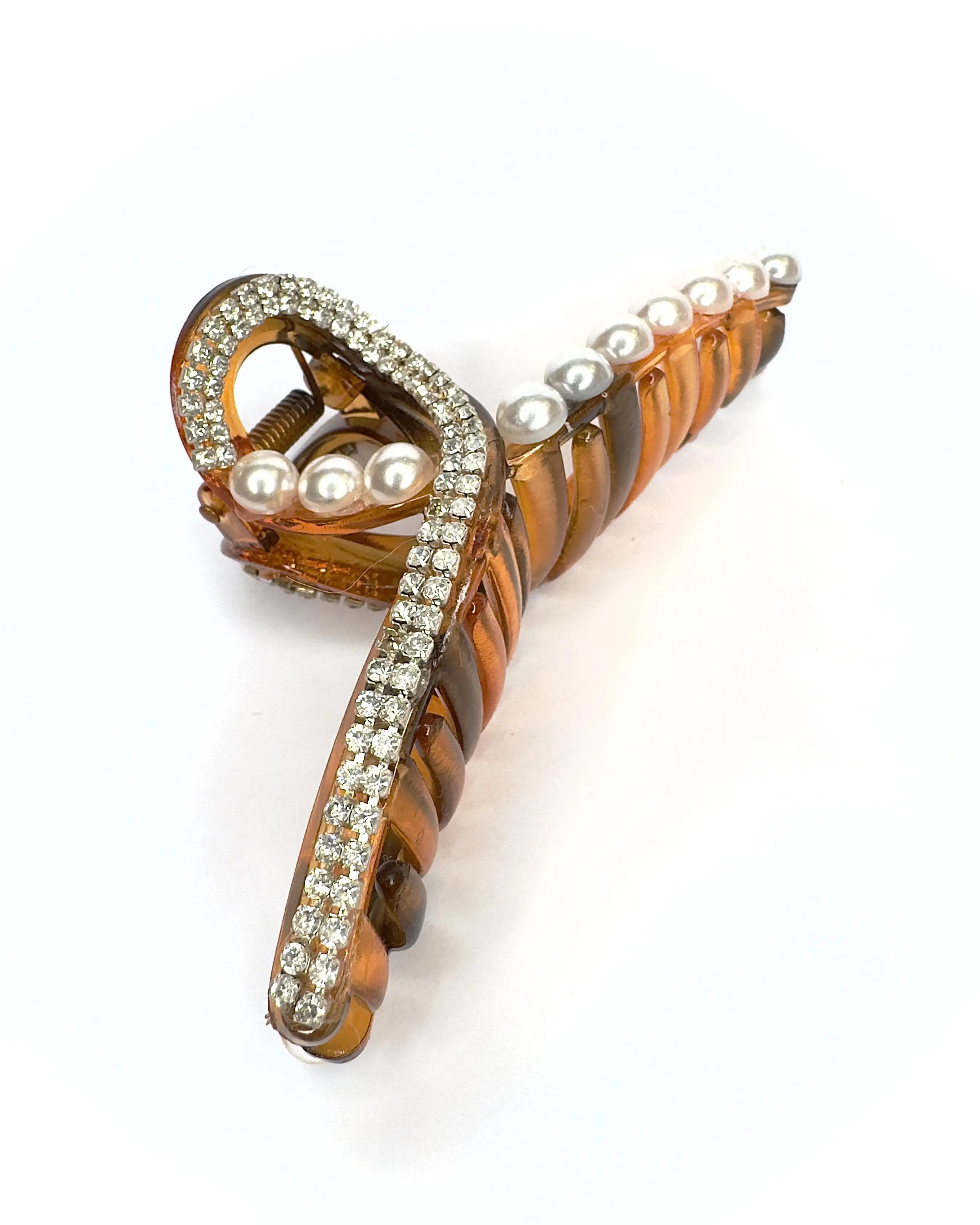 Pinza nodo strass e perle