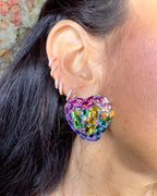 Orecchini cuore baguette strass