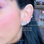 Orecchini cuore strass