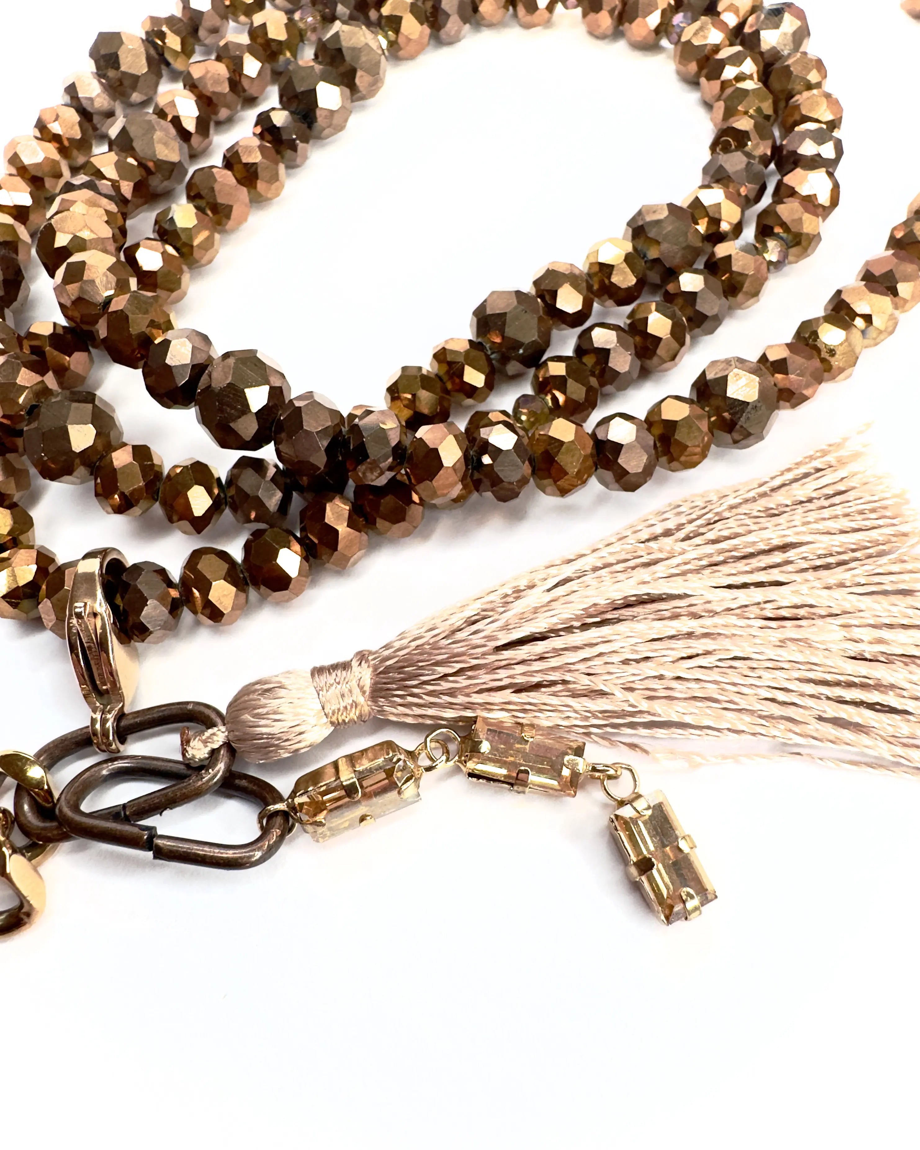 Collana lunga con nappa Choco Chic