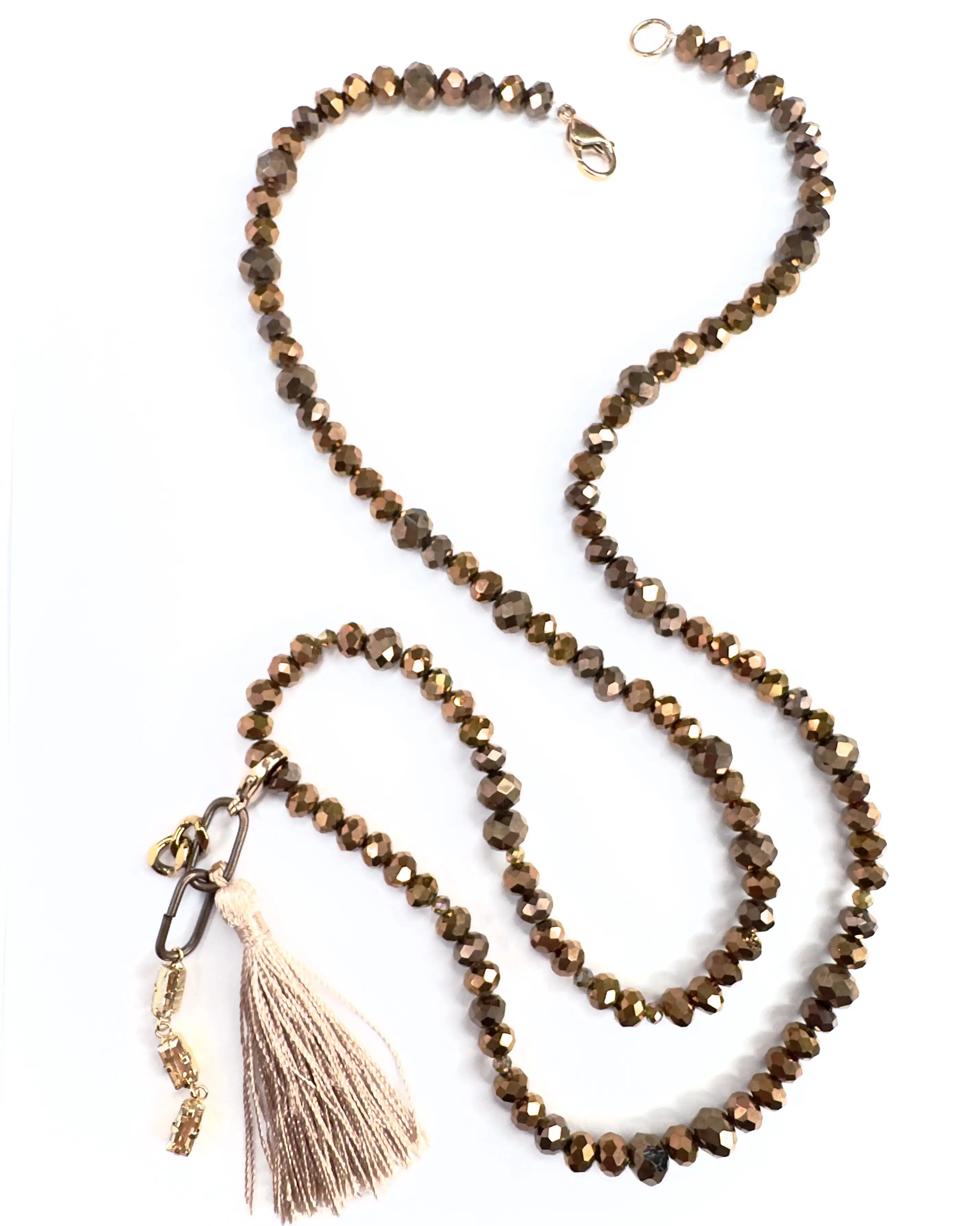 Collana lunga con nappa Choco Chic