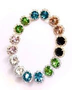 Orecchini pietra tonda e baguette strass