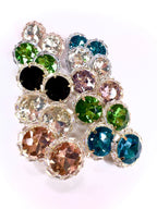 Orecchini pietra tonda e baguette strass