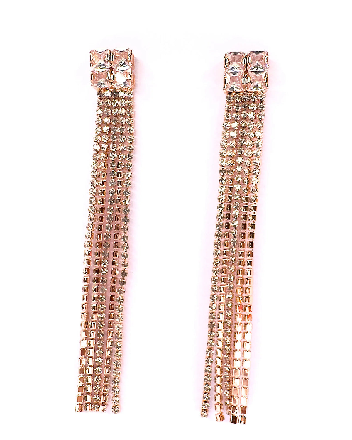 Orecchini Chandelier Quadrato Rose’