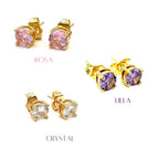 Orecchini punto luce swarovski oro