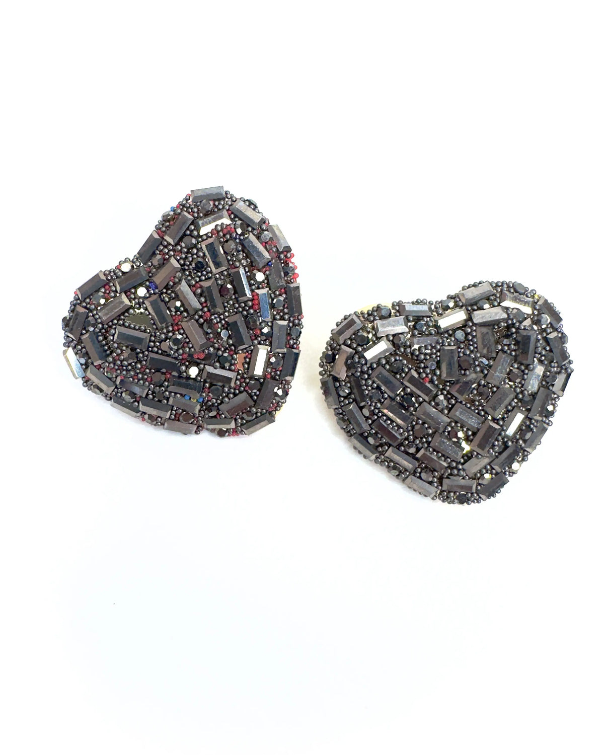 Orecchini cuore baguette strass