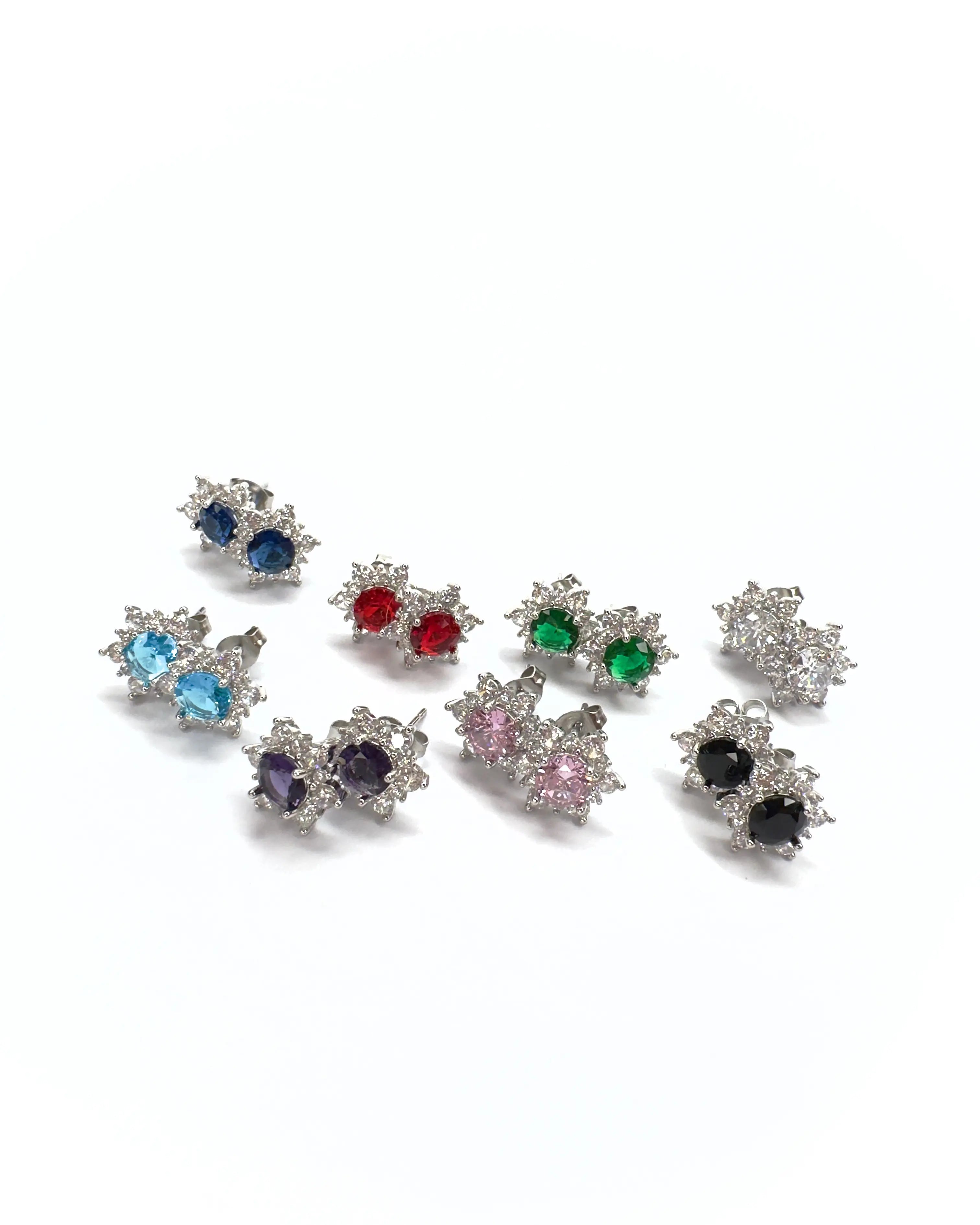 Orecchini a lobo Kate pietre silver