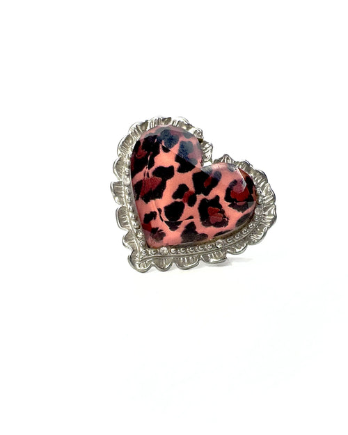 Anello cuore Leopardo
