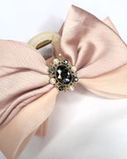 Pinza fiocco raso rosa