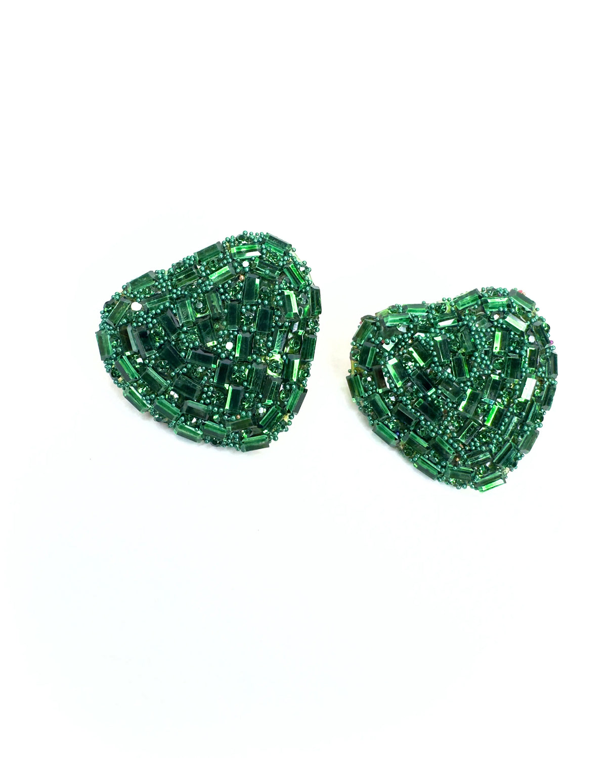 Orecchini cuore baguette strass