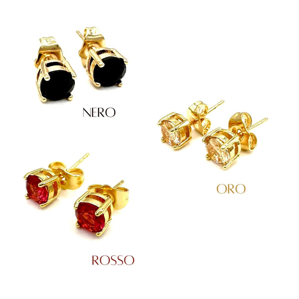Orecchini punto luce swarovski oro
