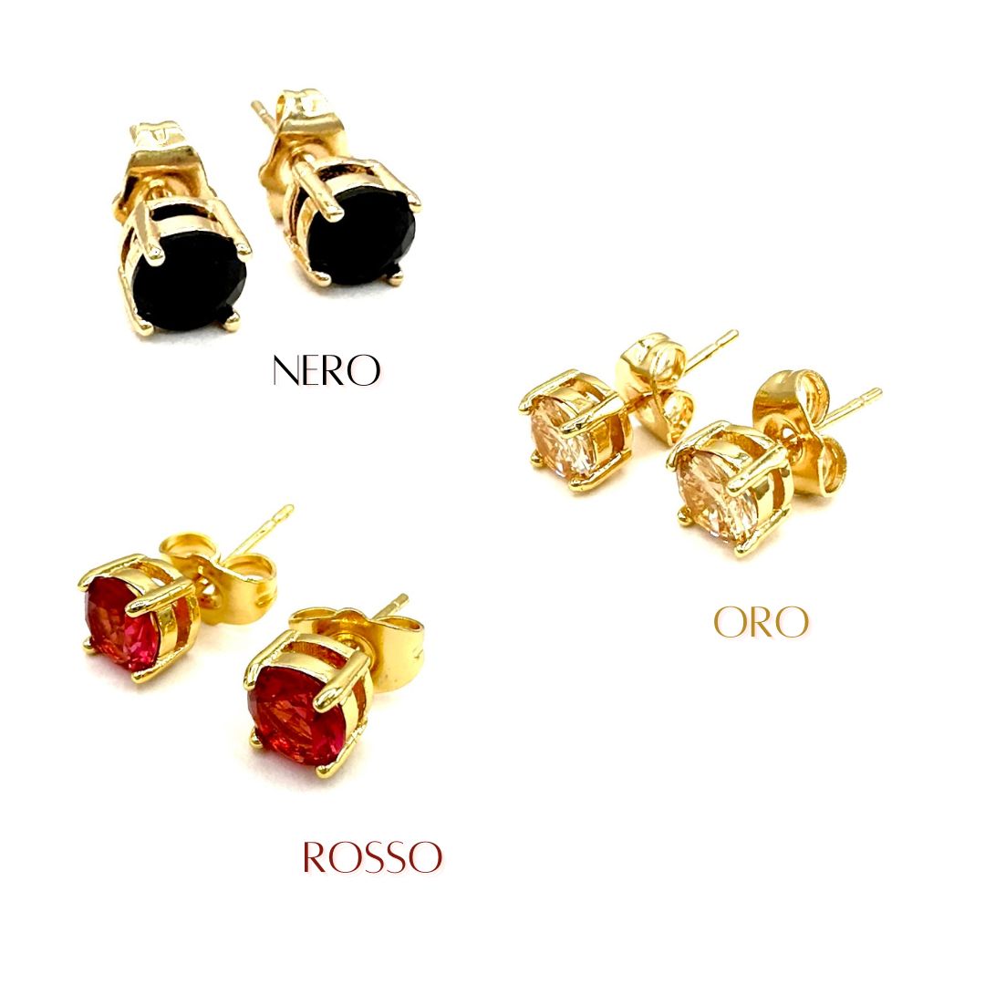 Orecchini punto luce swarovski oro