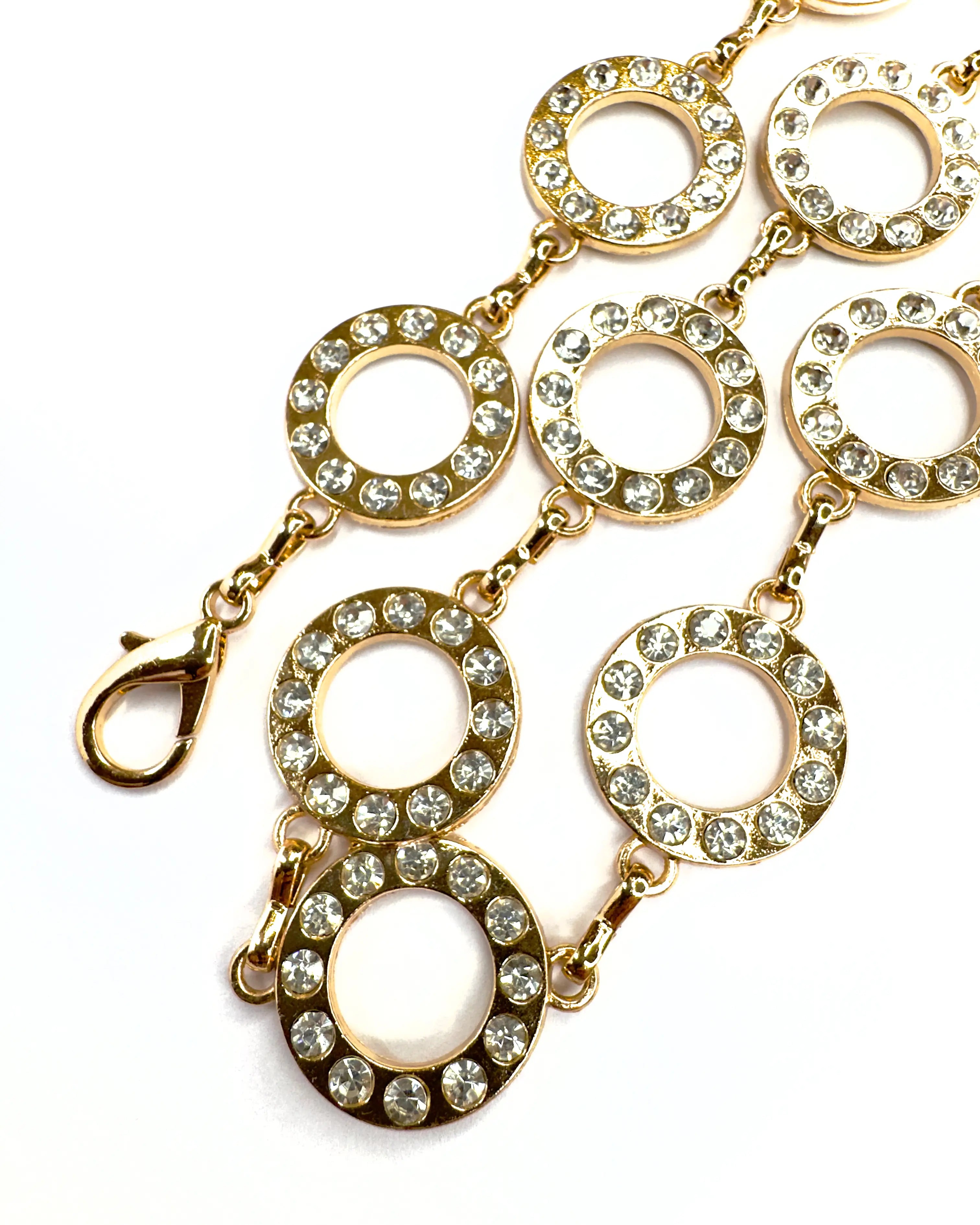 Collana maglia tonda strass
