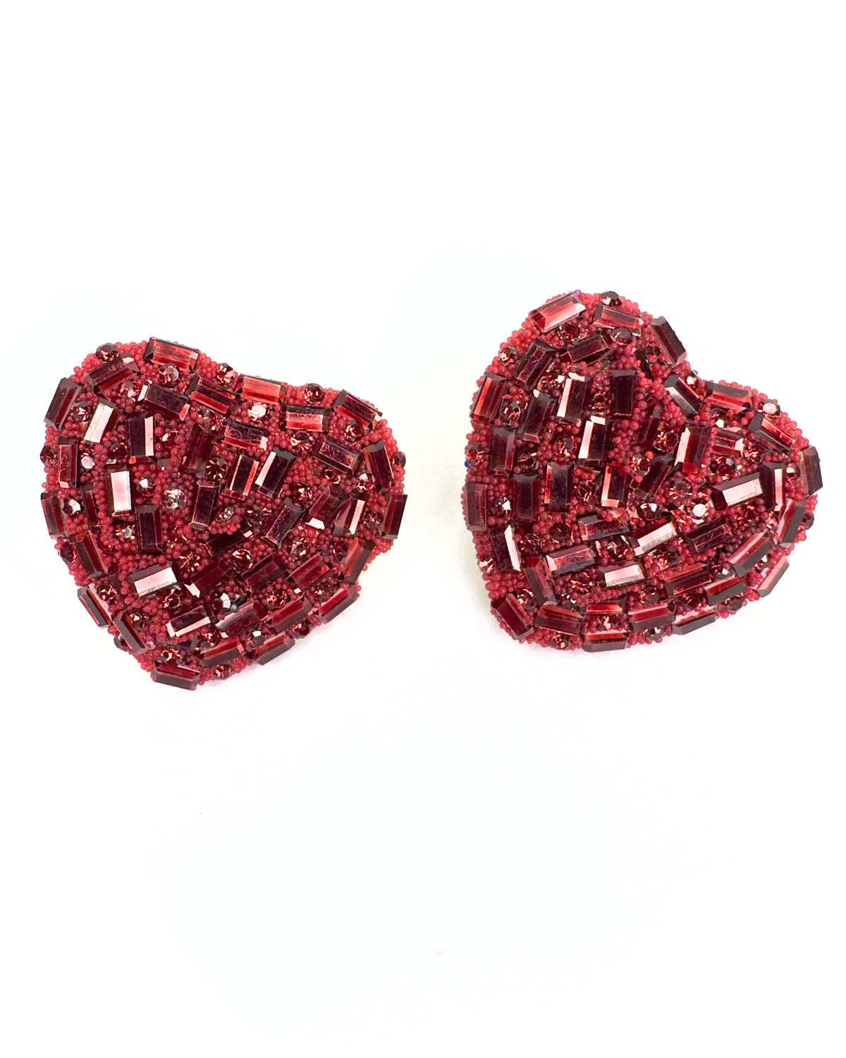 Orecchini cuore baguette strass