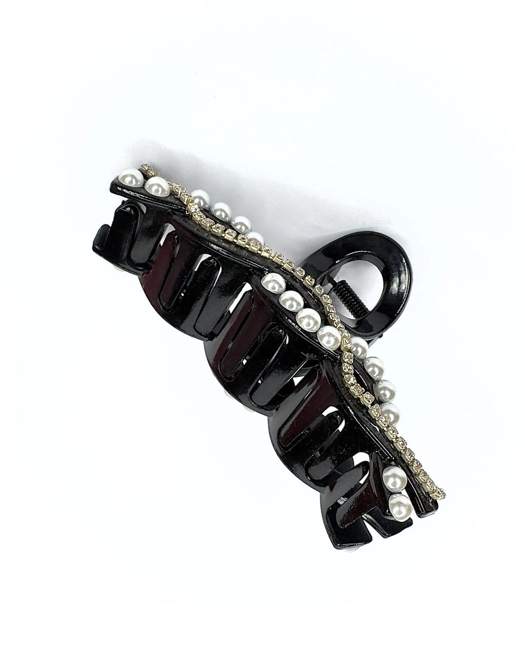 Pinza strass e perle onda