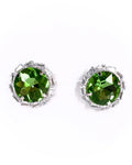 Orecchini pietra tonda e baguette strass