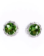 Orecchini pietra tonda e baguette strass
