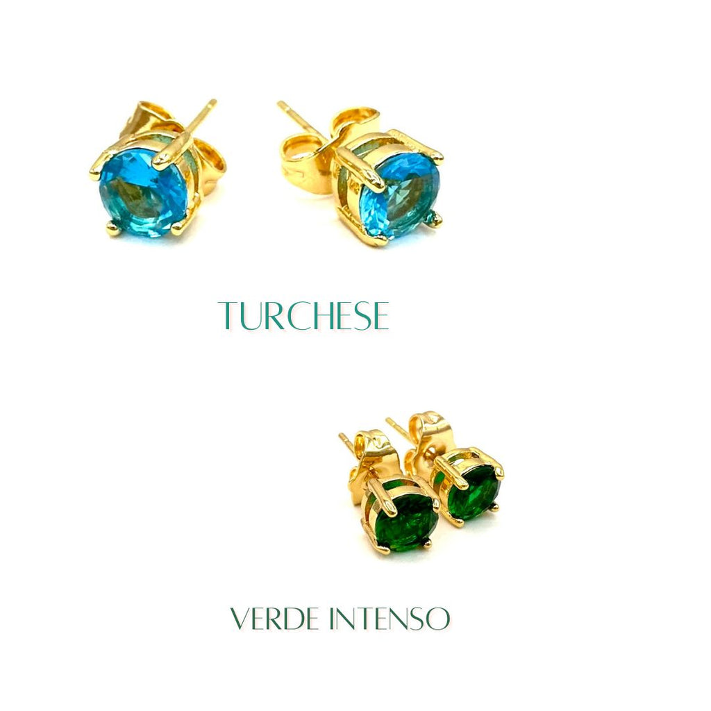 Orecchini punto luce swarovski oro