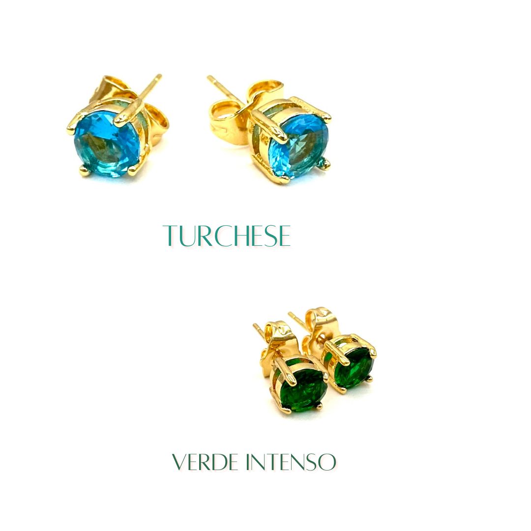 Orecchini punto luce swarovski oro