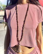 Collana lunga con nappa Choco Chic