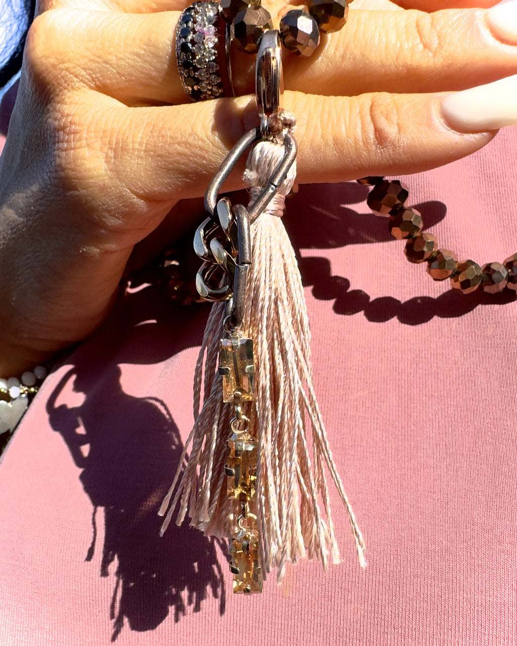 Collana lunga con nappa Choco Chic
