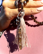 Collana lunga con nappa Choco Chic