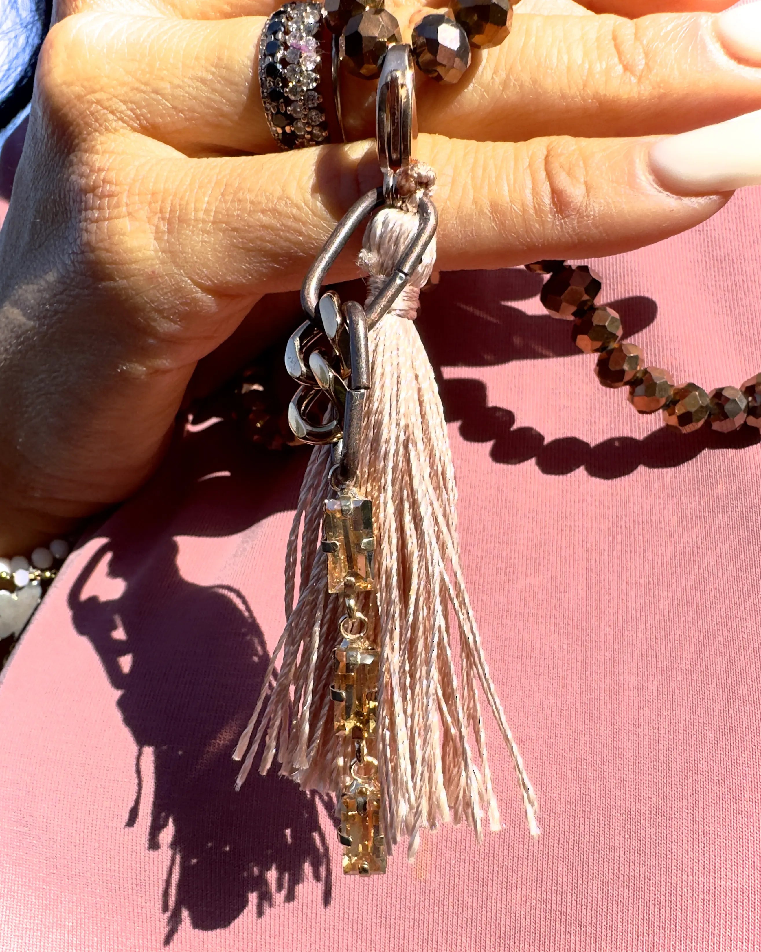 Collana lunga con nappa Choco Chic