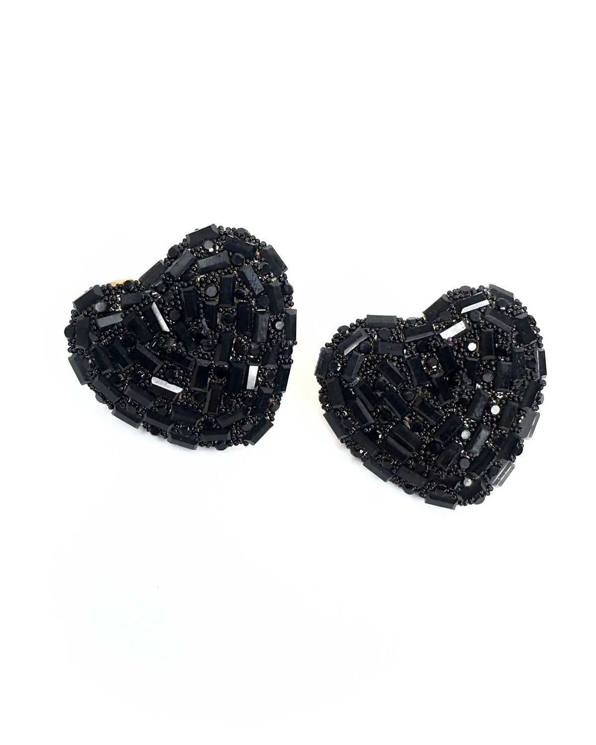Orecchini cuore baguette strass
