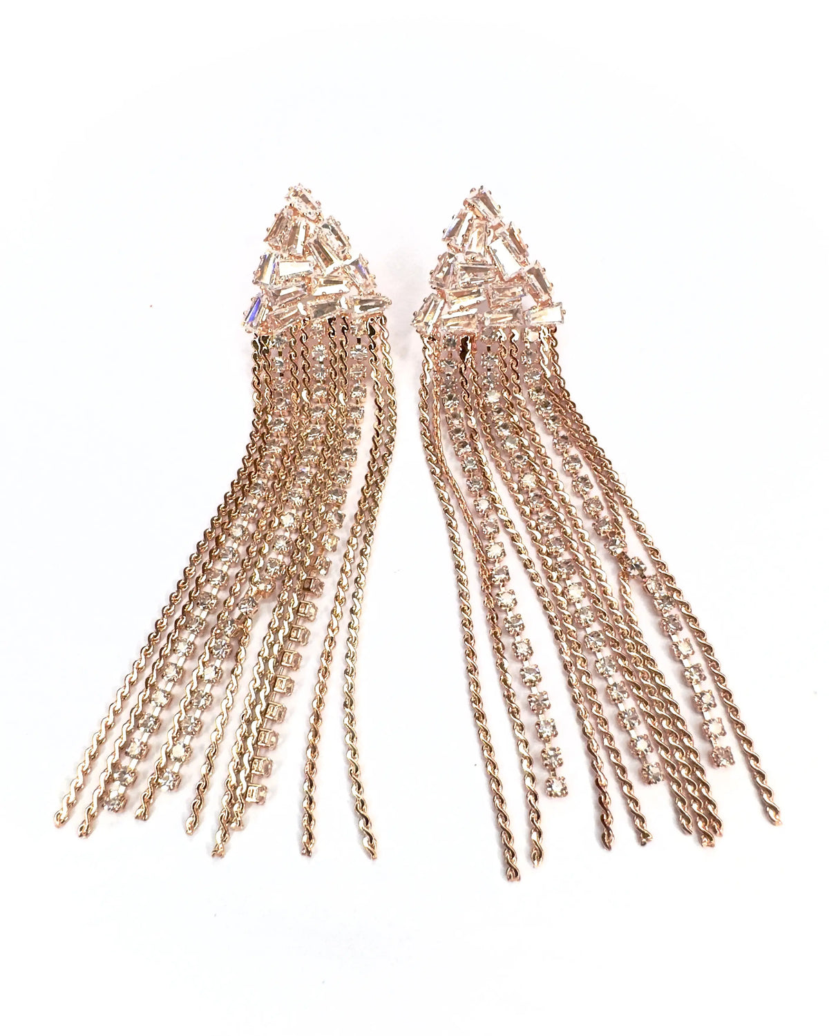 Orecchini chandelier triangolo Rose’