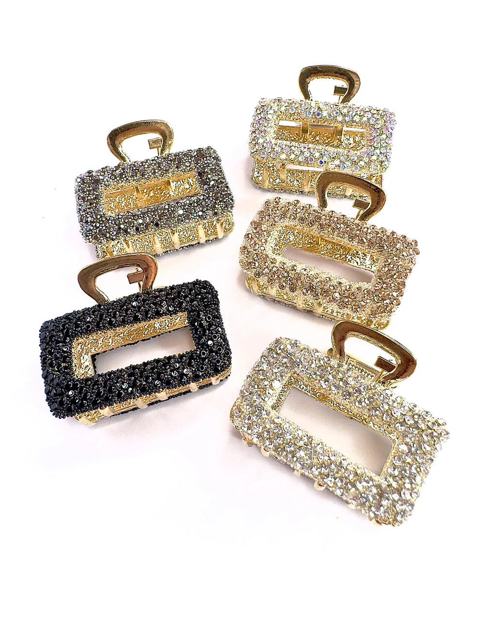 Pinza media rettangolare lurex