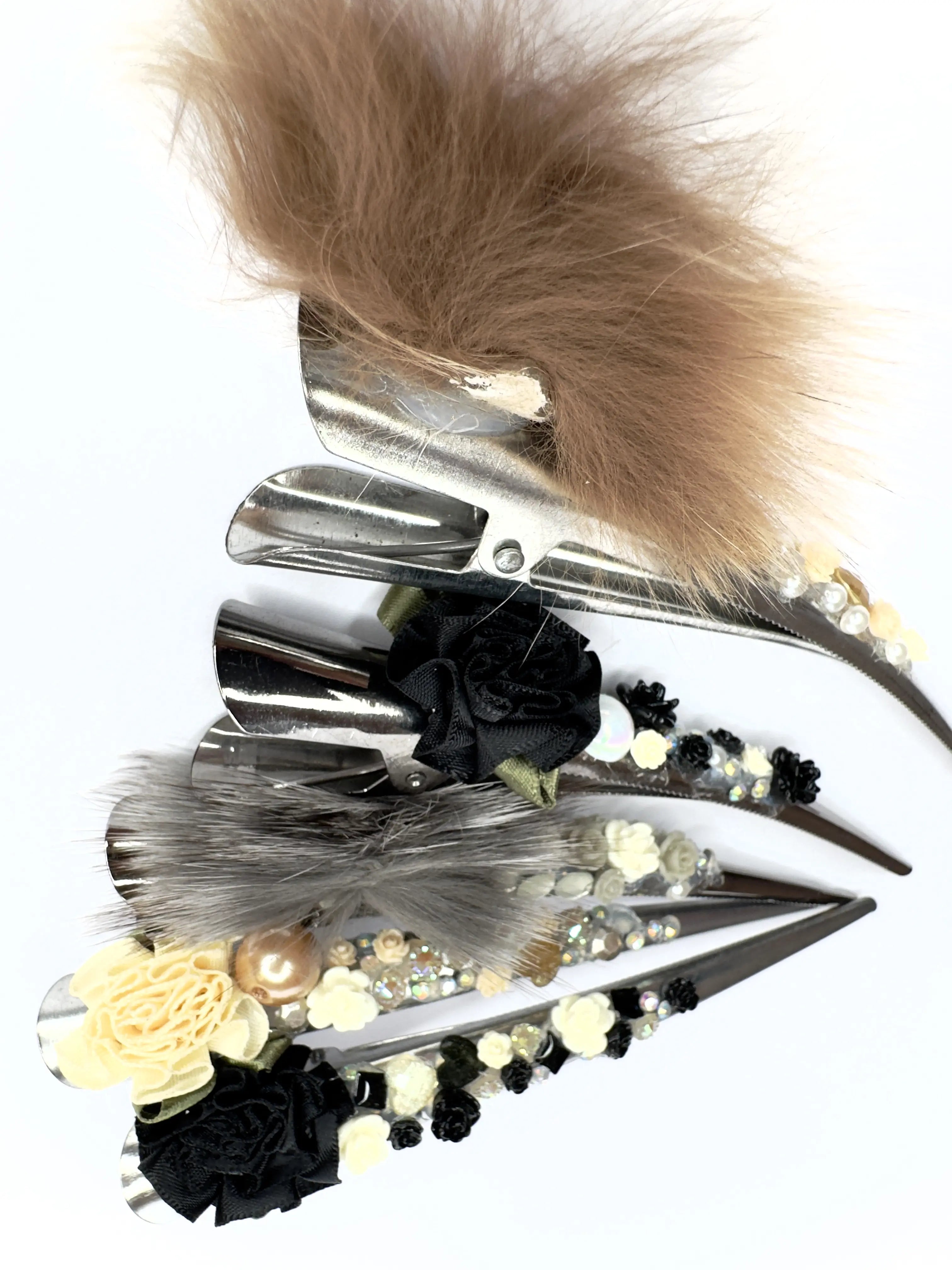 Spillone a pinza per capelli con applicazione