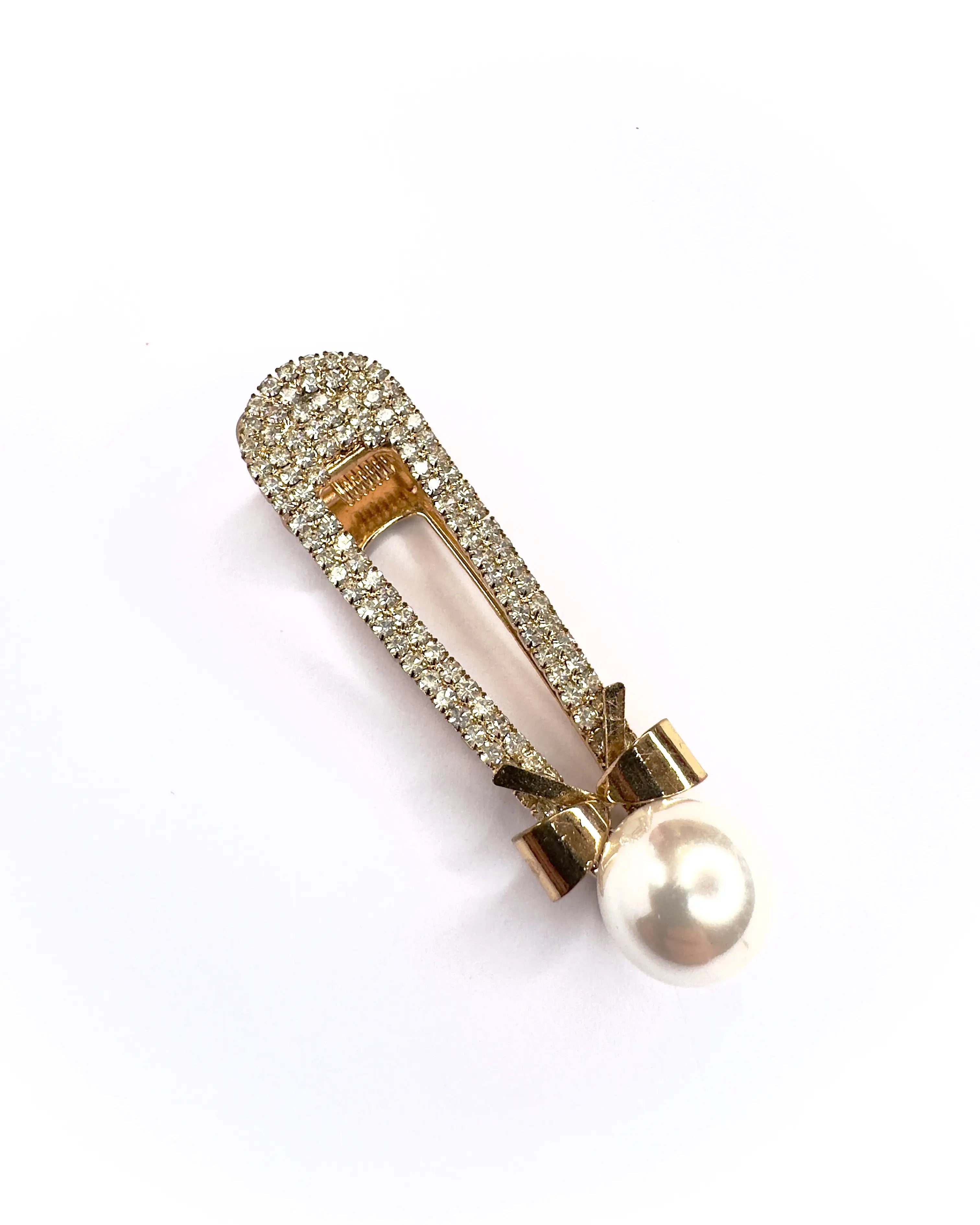 Molletta ferma capelli con strass e perla