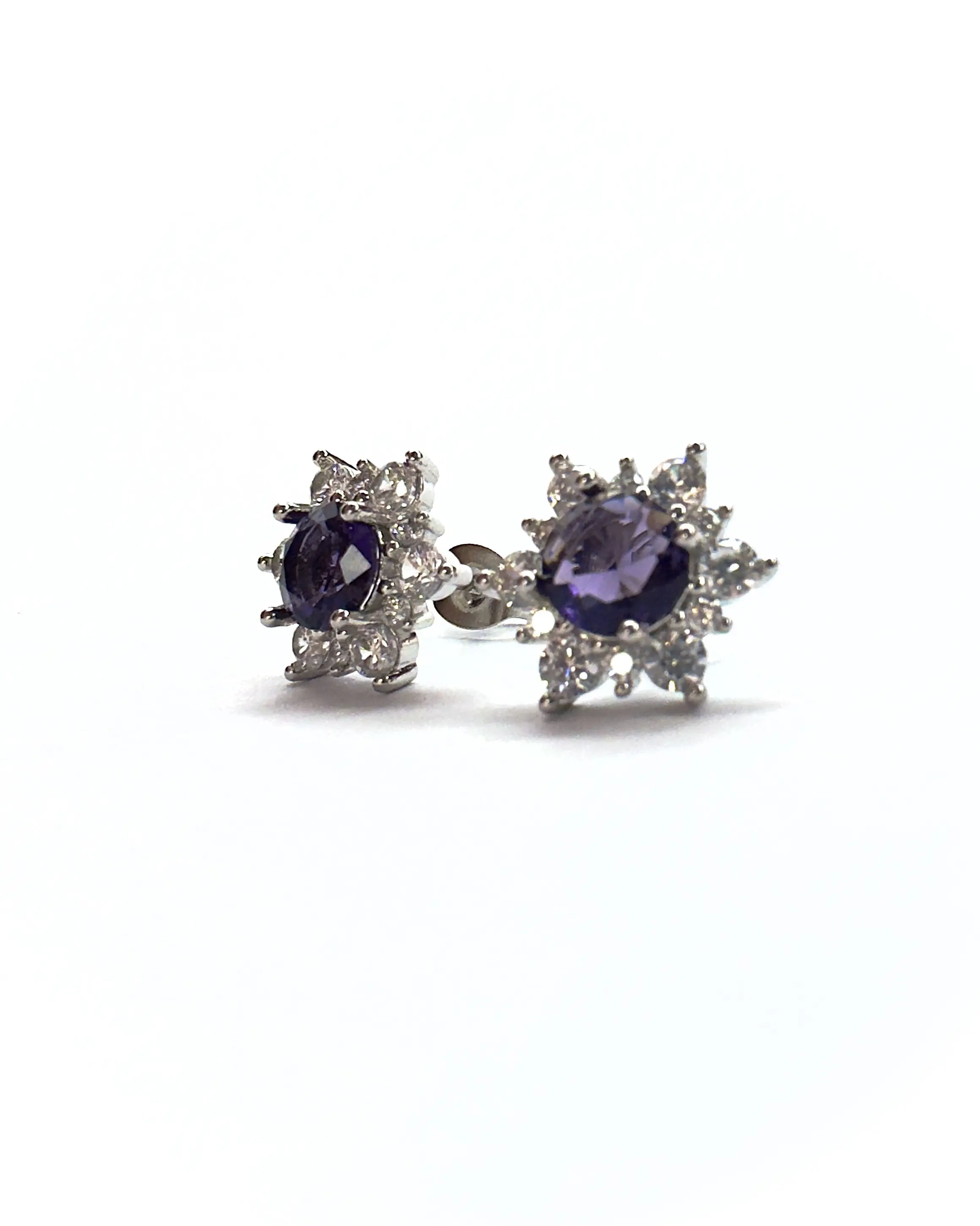 Orecchini a lobo Kate pietre silver