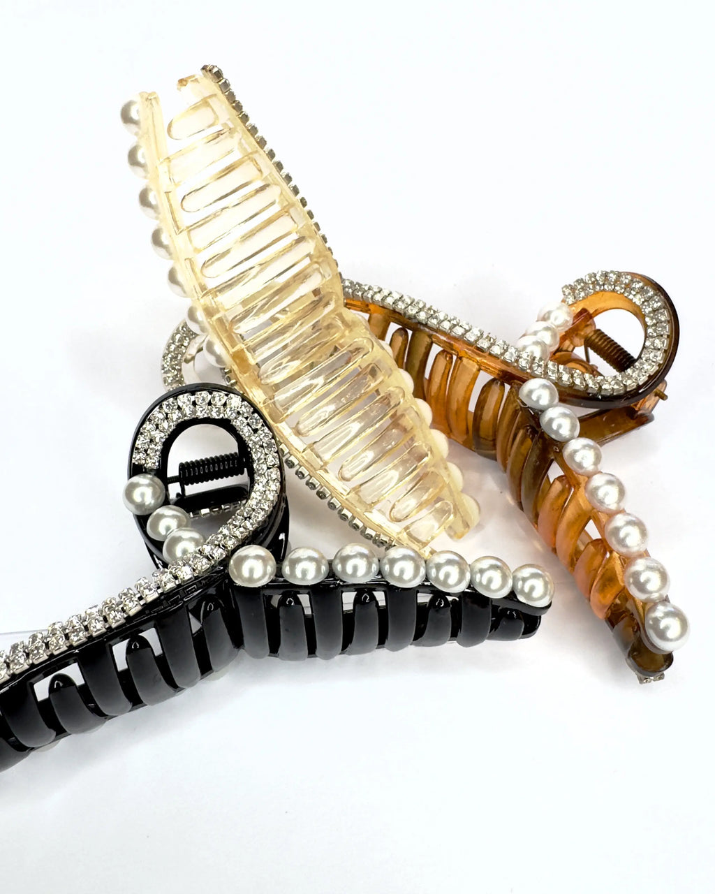 Pinza nodo strass e perle