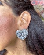 Orecchini cuore baguette strass