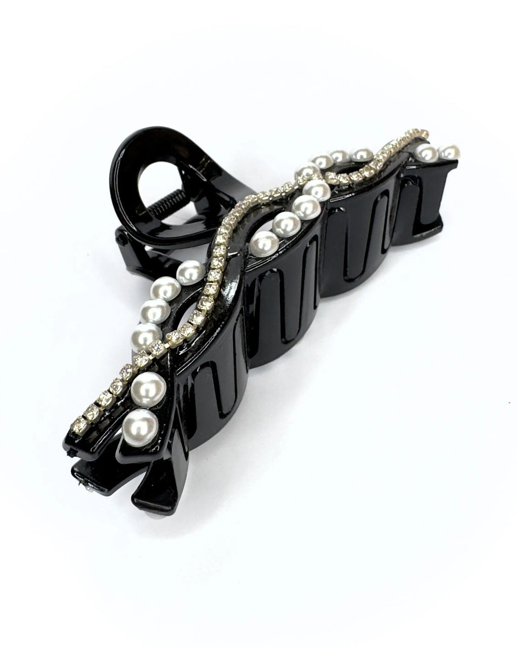 Pinza strass e perle onda