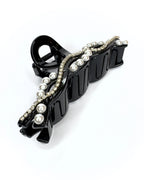 Pinza strass e perle onda