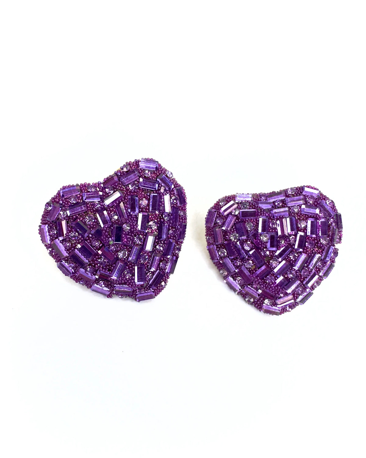 Orecchini cuore baguette strass