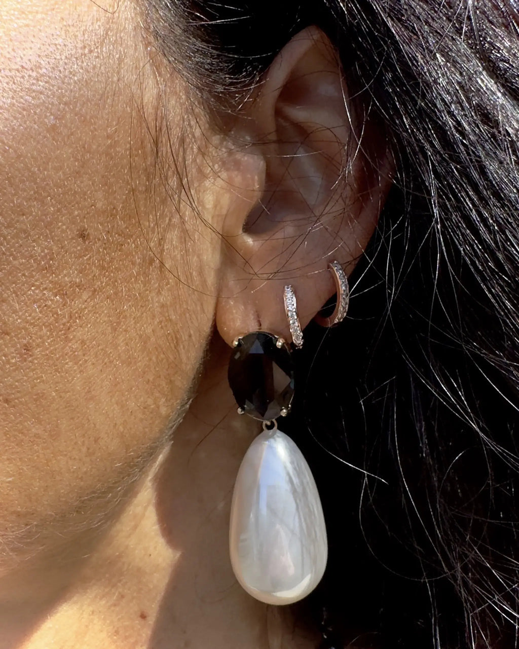 Orecchini perla e pietra Ninfa