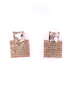Orecchini Quadrato strass Rose’