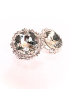 Orecchini pietra tonda e baguette strass