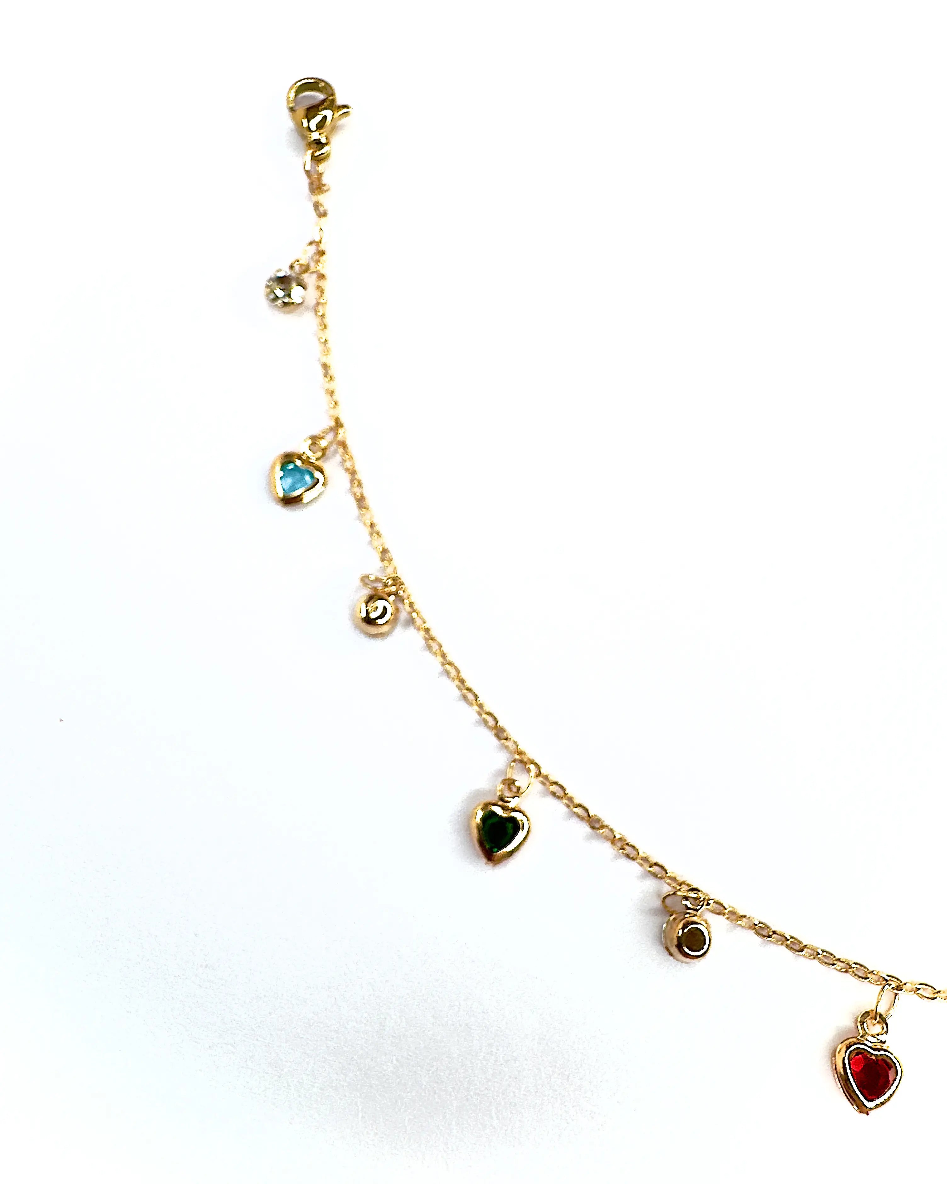 Cavigliera charms cuoricini