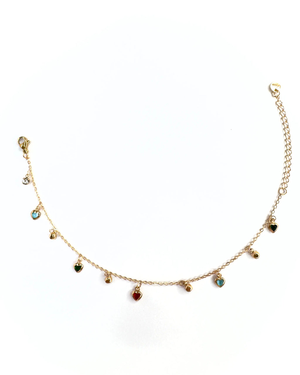 Cavigliera charms cuoricini
