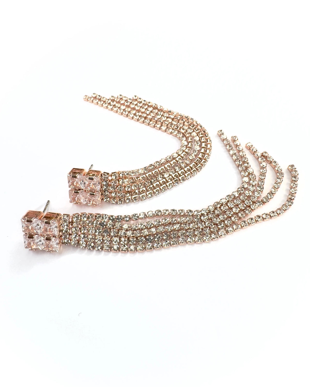 Orecchini Chandelier Quadrato Rose’